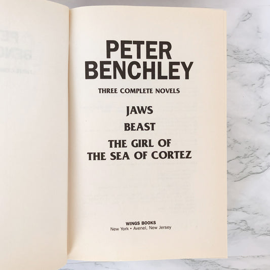 Three Complete Novels by Peter Benchley [1994 HARDCOVER OMNIBUS] Jaws, Beast, The Girl of the Sea of Cortez