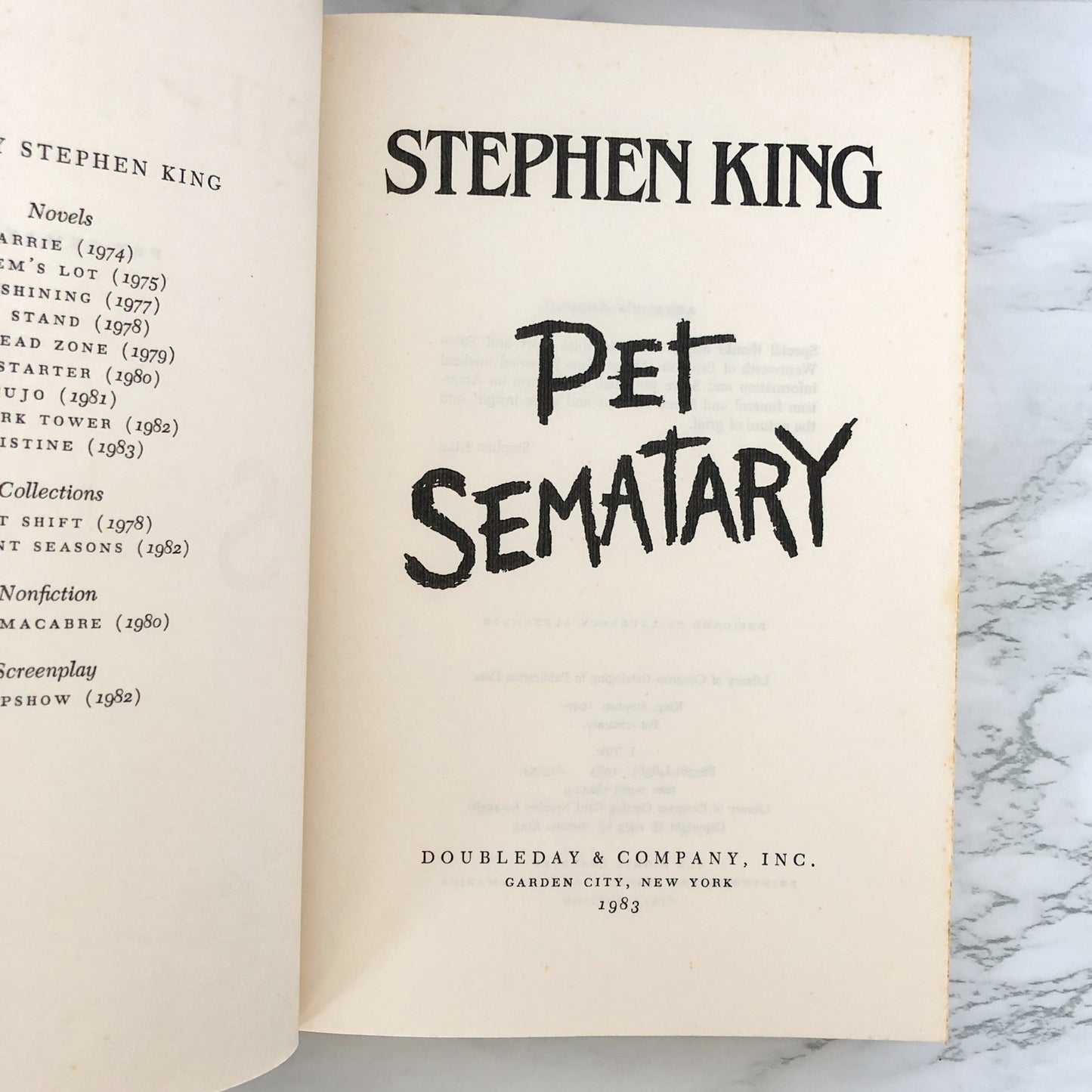 Pet Sematary by Stephen King [FIRST EDITION / FIRST PRINTING]