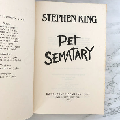 Pet Sematary by Stephen King [FIRST EDITION / FIRST PRINTING]