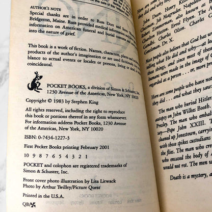 Pet Sematary by Stephen King [2001 PAPERBACK] Pocket Books