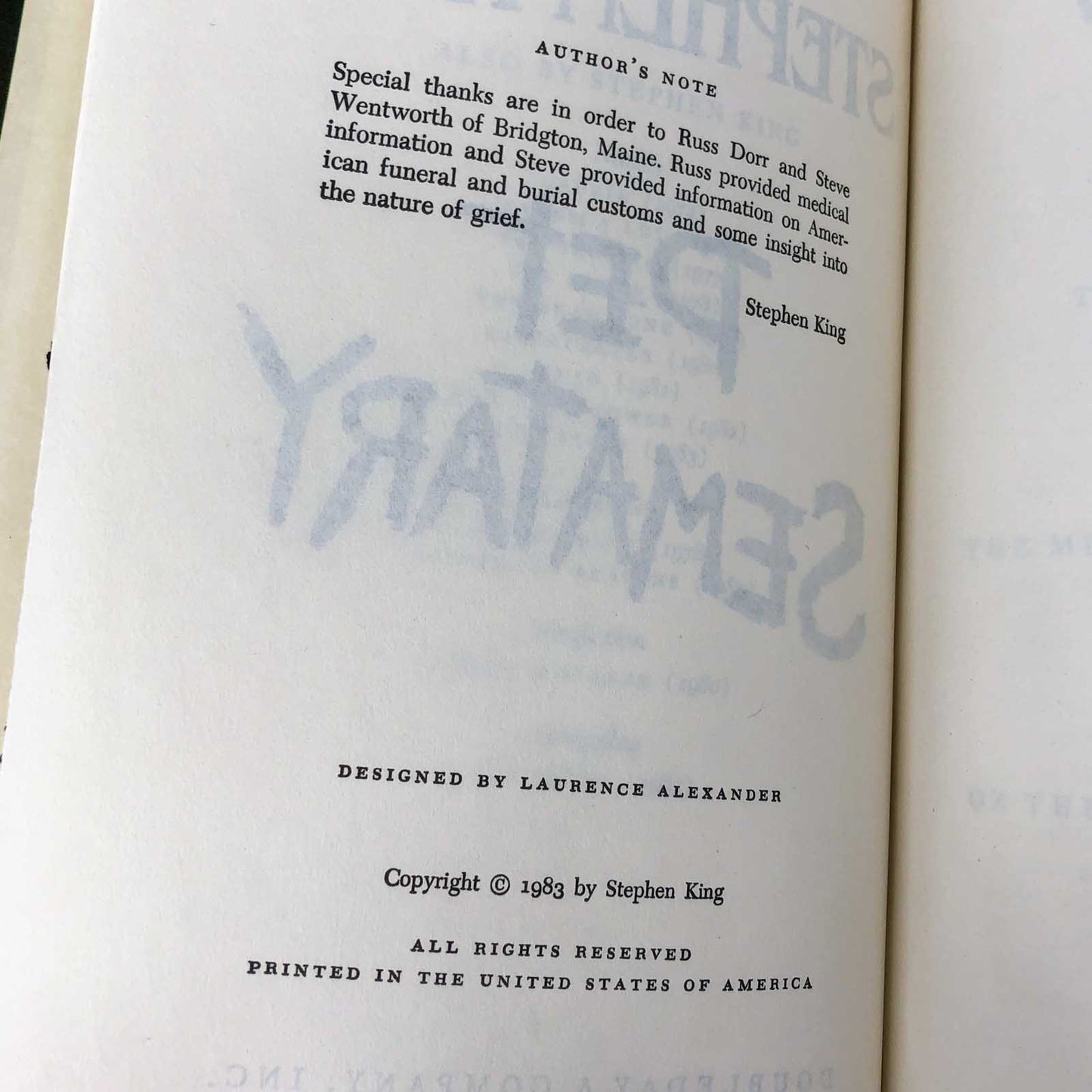 Pet Sematary by Stephen King [1983 HARDCOVER] *See Condition