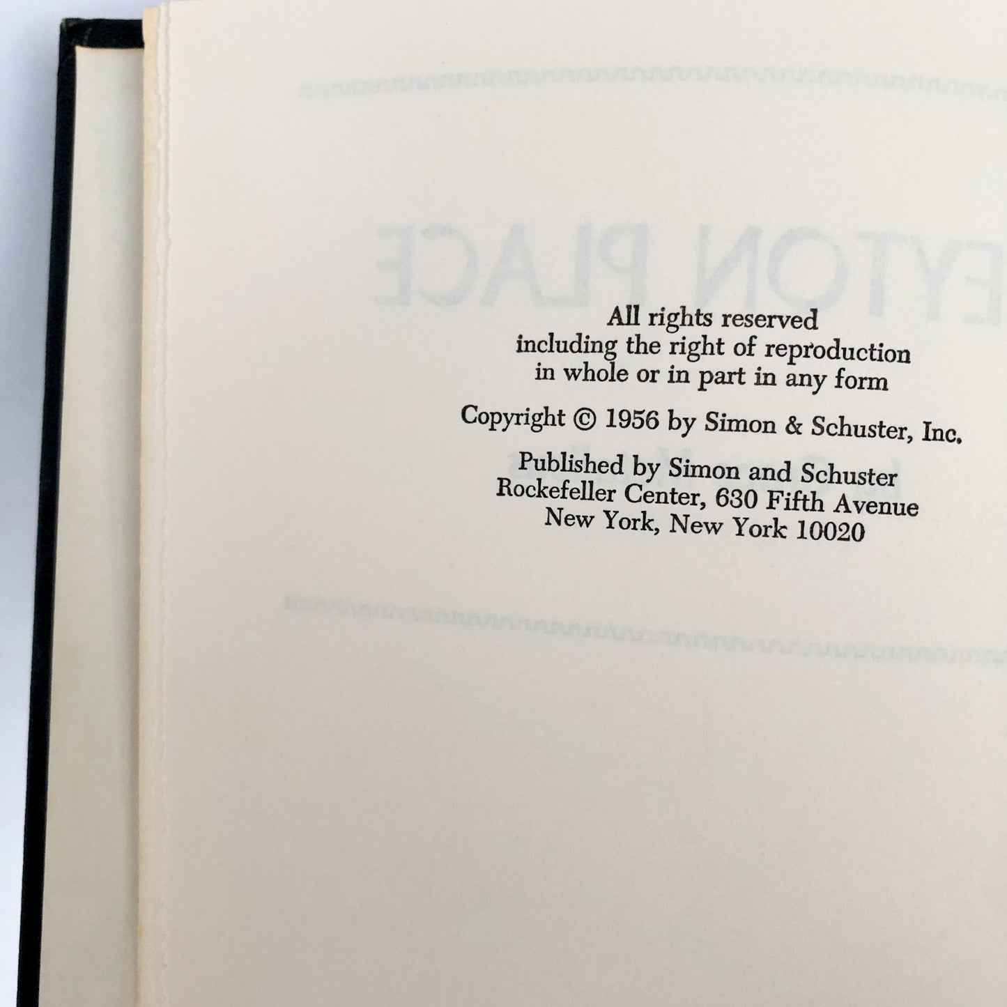 Peyton Place by Grace Metalious [BOOK CLUB EDITION / 1956]