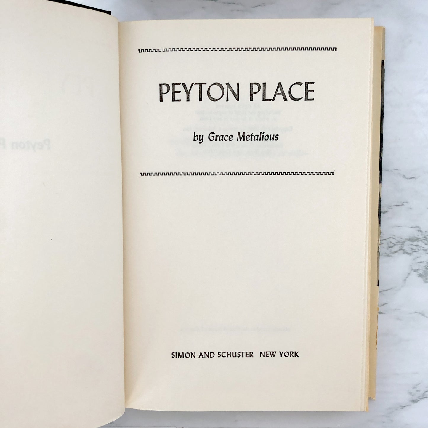 Peyton Place by Grace Metalious [FIRST BOOK CLUB EDITION / 1956]