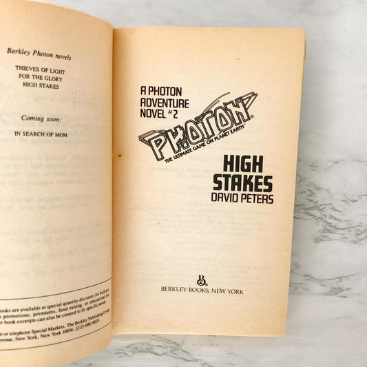 Photon #2 - High Stakes by Peter David [1987 GAME TIE-IN PAPERBACK]