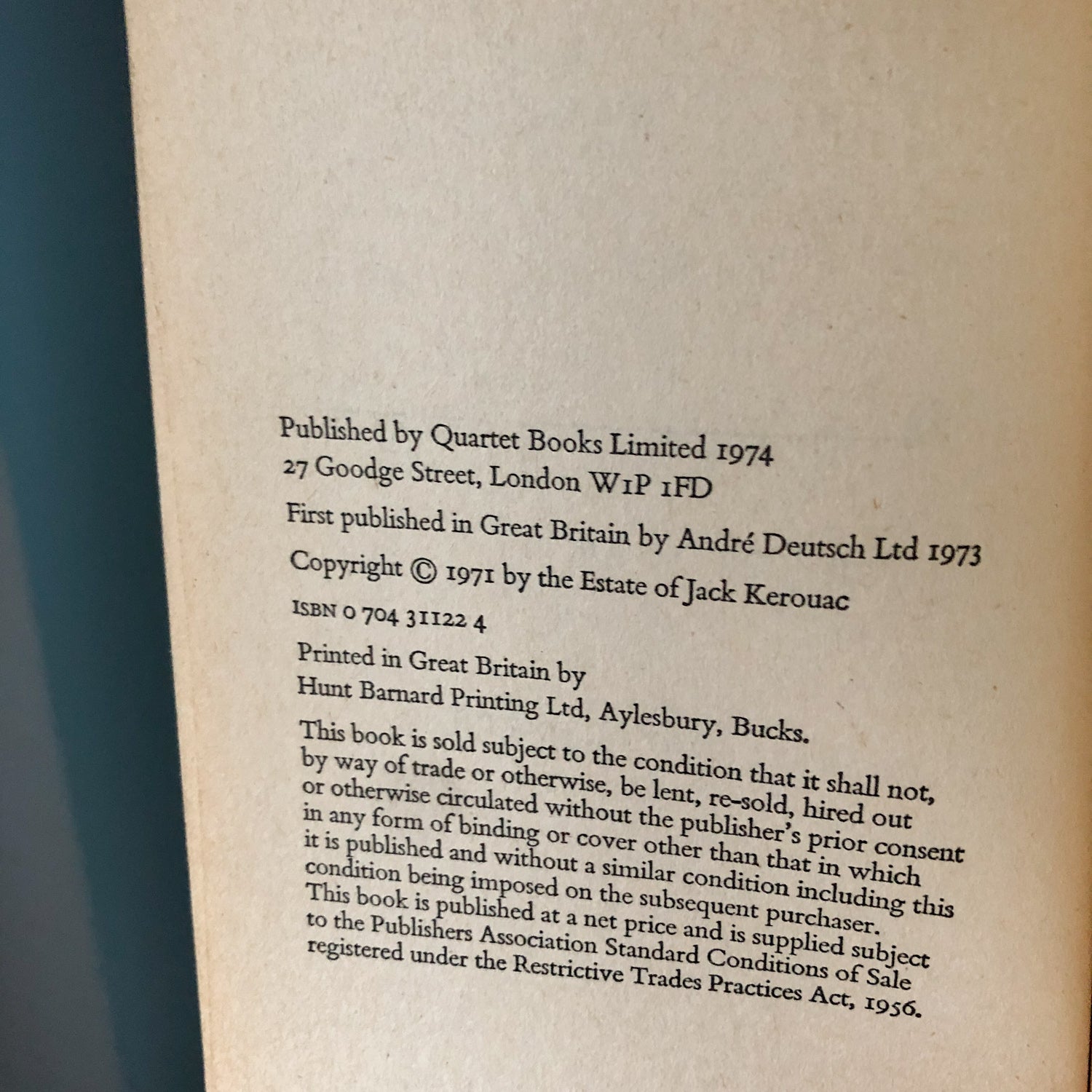 Pic by Jack Kerouac [1974 UK PAPERBACK] - Bookshop Apocalypse