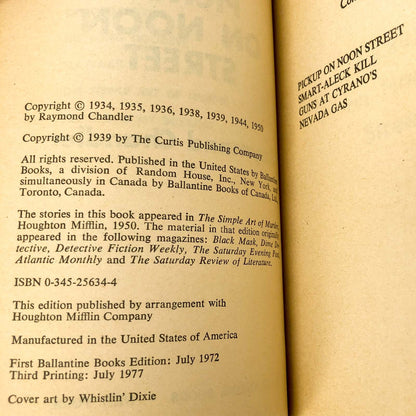 Pickup on Noon Street by Raymond Chandler [1977 PAPERBACK]
