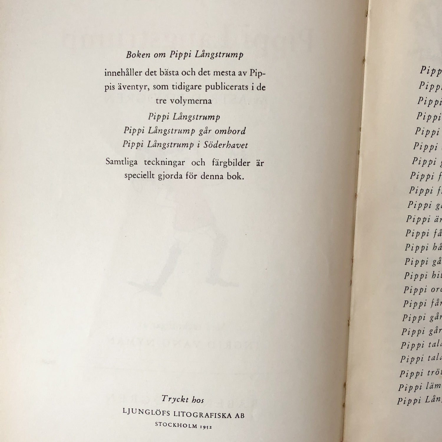 Boken Om Pippi Langstrump by Astrid Lindgren [1952 SWEDISH HARDCOVER] - Bookshop Apocalypse
