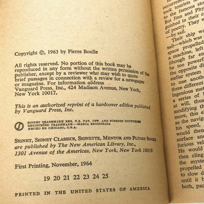 Planet of the Apes by Pierre Boulle [1968 PAPERBACK]