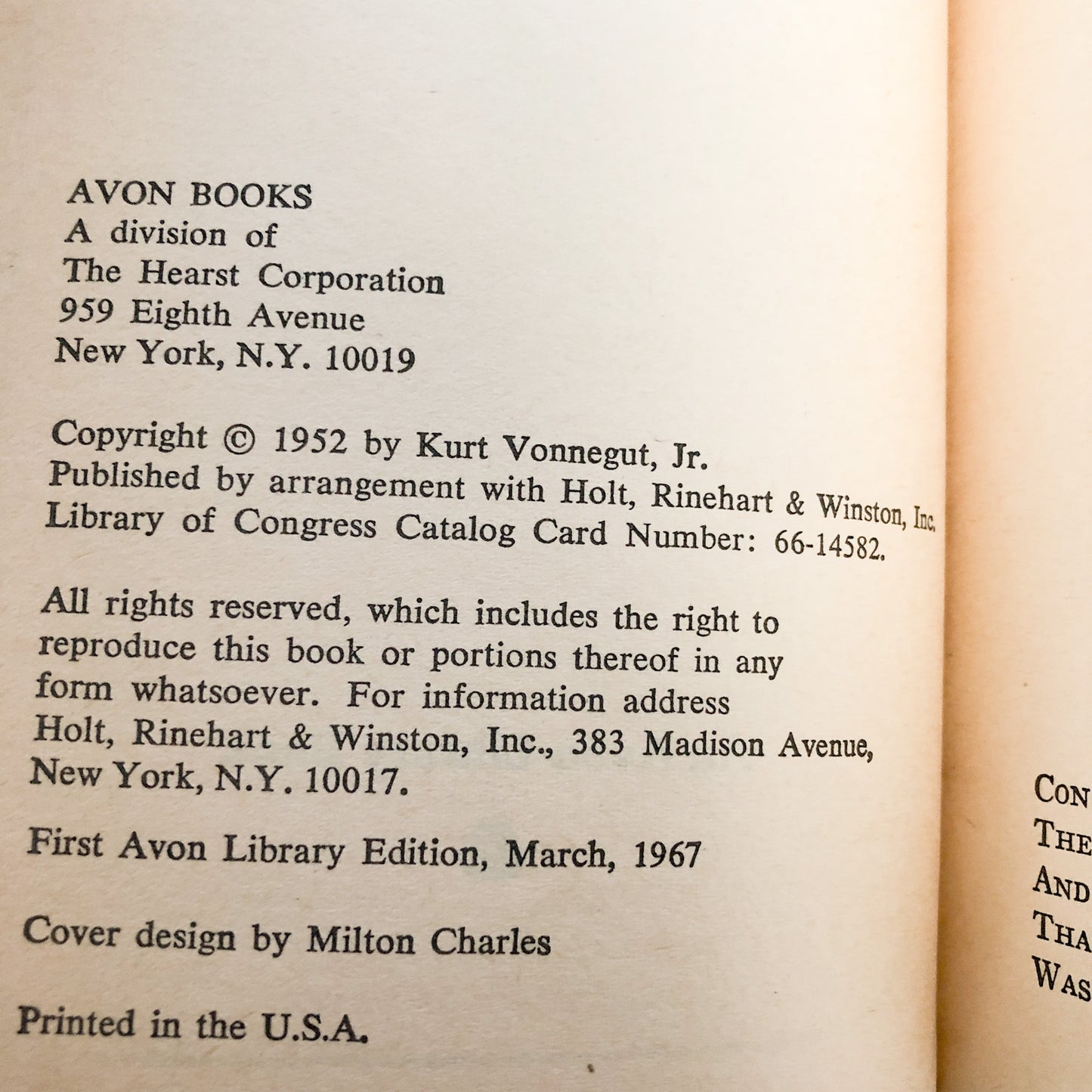 Player Piano by Kurt Vonnegut [1967 PAPERBACK] • Avon