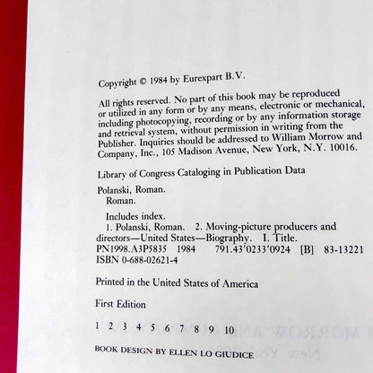 Roman by Roman Polanski [FIRST EDITION • FIRST PRINTING] 1984