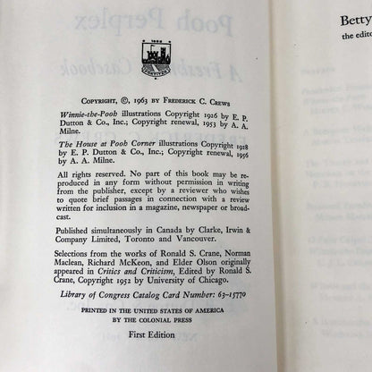 The Pooh Perplex by Frederick C. Crews [FIRST EDITION • FIRST PRINTING] 1963