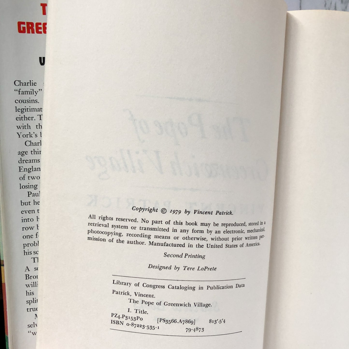 The Pope of Greenwich Village by Vincent Patrick [FIRST EDITION] - Bookshop Apocalypse