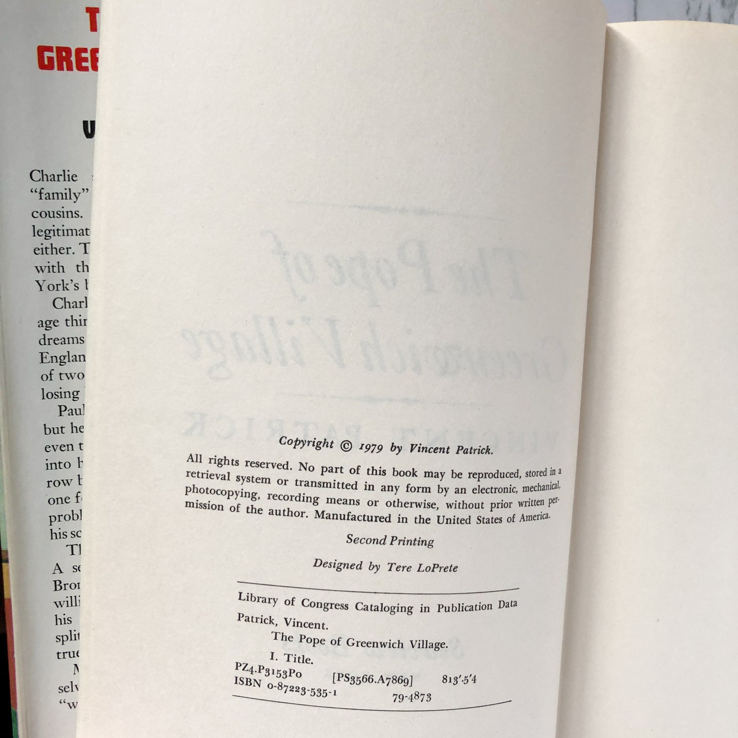 The Pope of Greenwich Village by Vincent Patrick [FIRST EDITION] - Bookshop Apocalypse