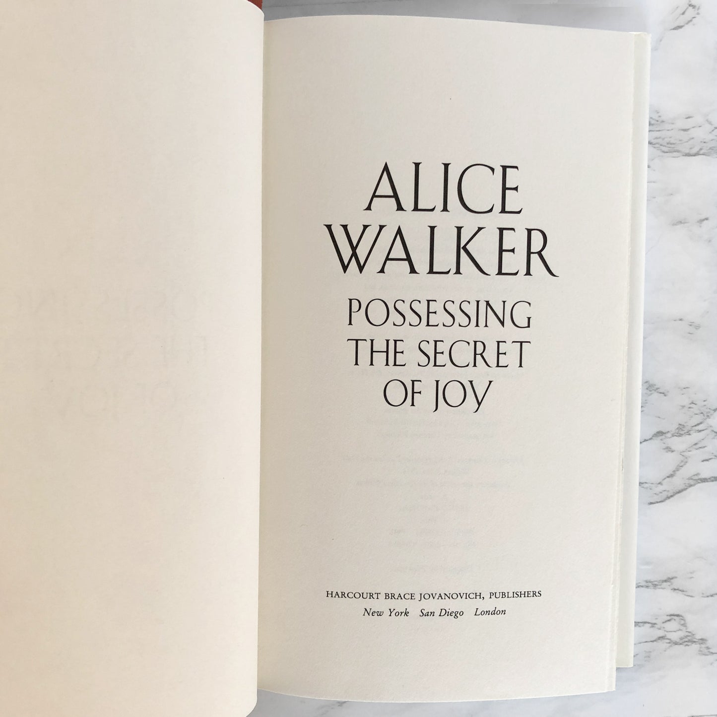 Possessing the Secret of Joy by Alice Walker [FIRST EDITION / FIRST PRINTING]