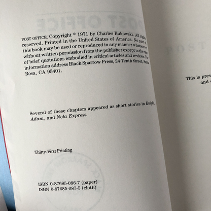 Post Office by Charles Bukowski [FIRST PAPERBACK EDITION] - Bookshop Apocalypse