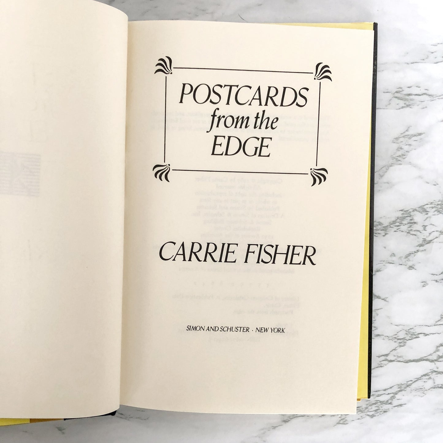 Postcards from the Edge by Carrie Fisher [FIRST EDITION] 1987 • Simon & Schuster