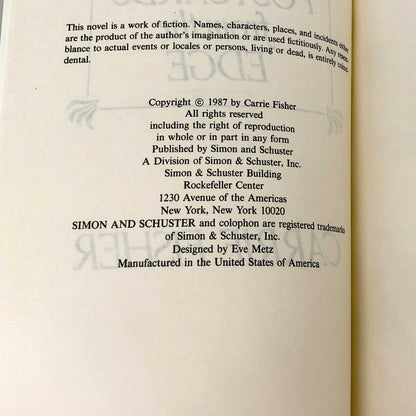 Postcards from the Edge by Carrie Fisher [1987 HARDCOVER]