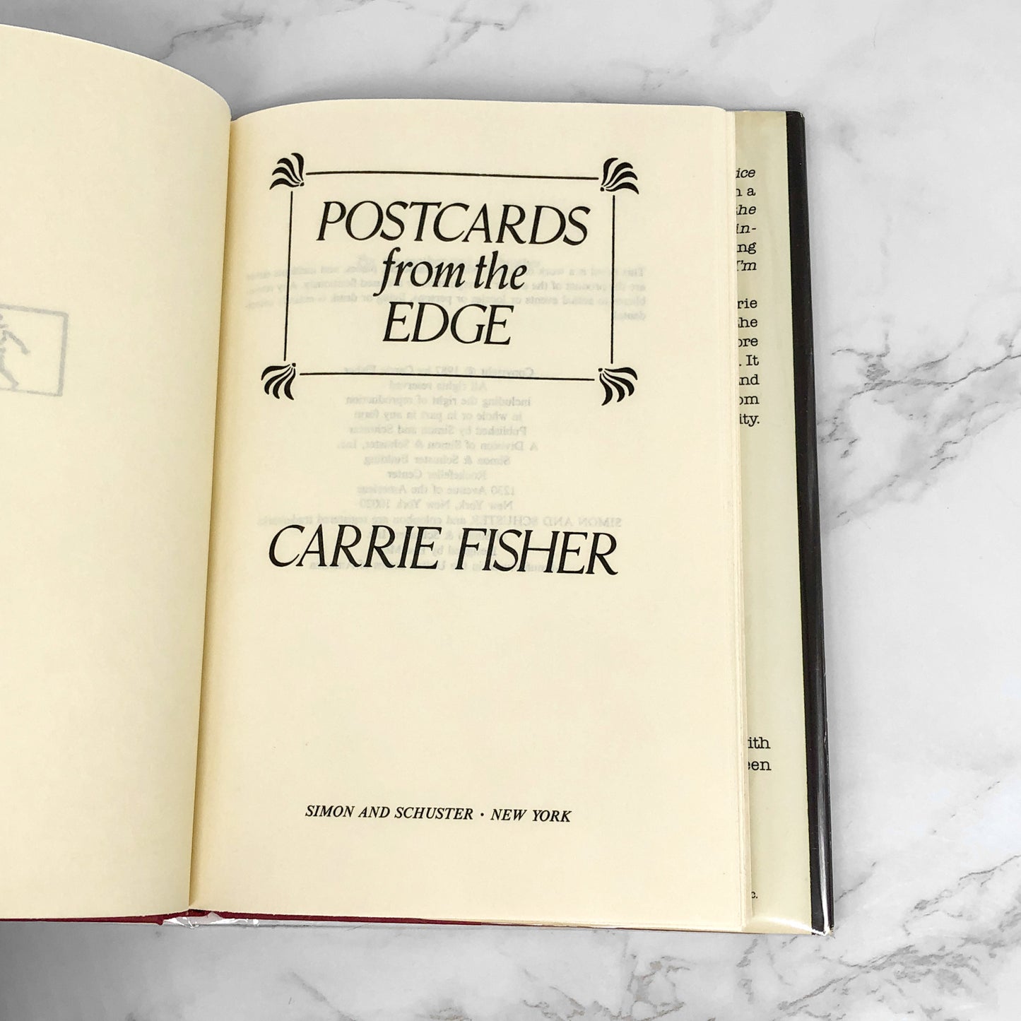 Postcards from the Edge by Carrie Fisher [1987 HARDCOVER]