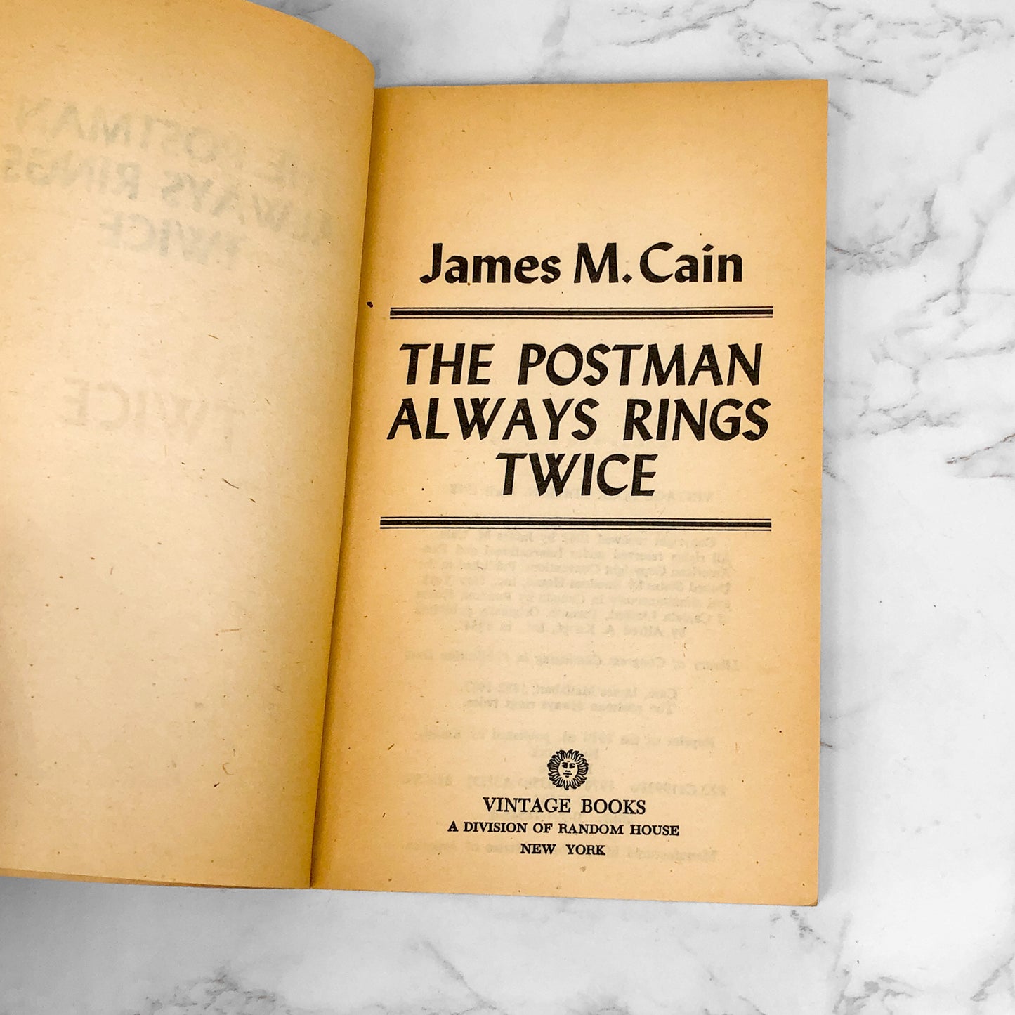 The Postman Always Rings Twice by James M. Cain [MOVIE TIE-IN PAPERBACK] 1981 • Vintage