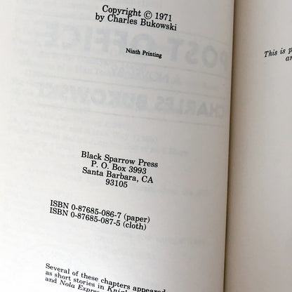 Post Office by Charles Bukowski [FIRST EDITION / BLACK SPARROW PRESS]