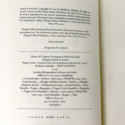 Prague Winter by Madeleine Albright SIGNED! [FIRST EDITION] 2012 • HarperCollins