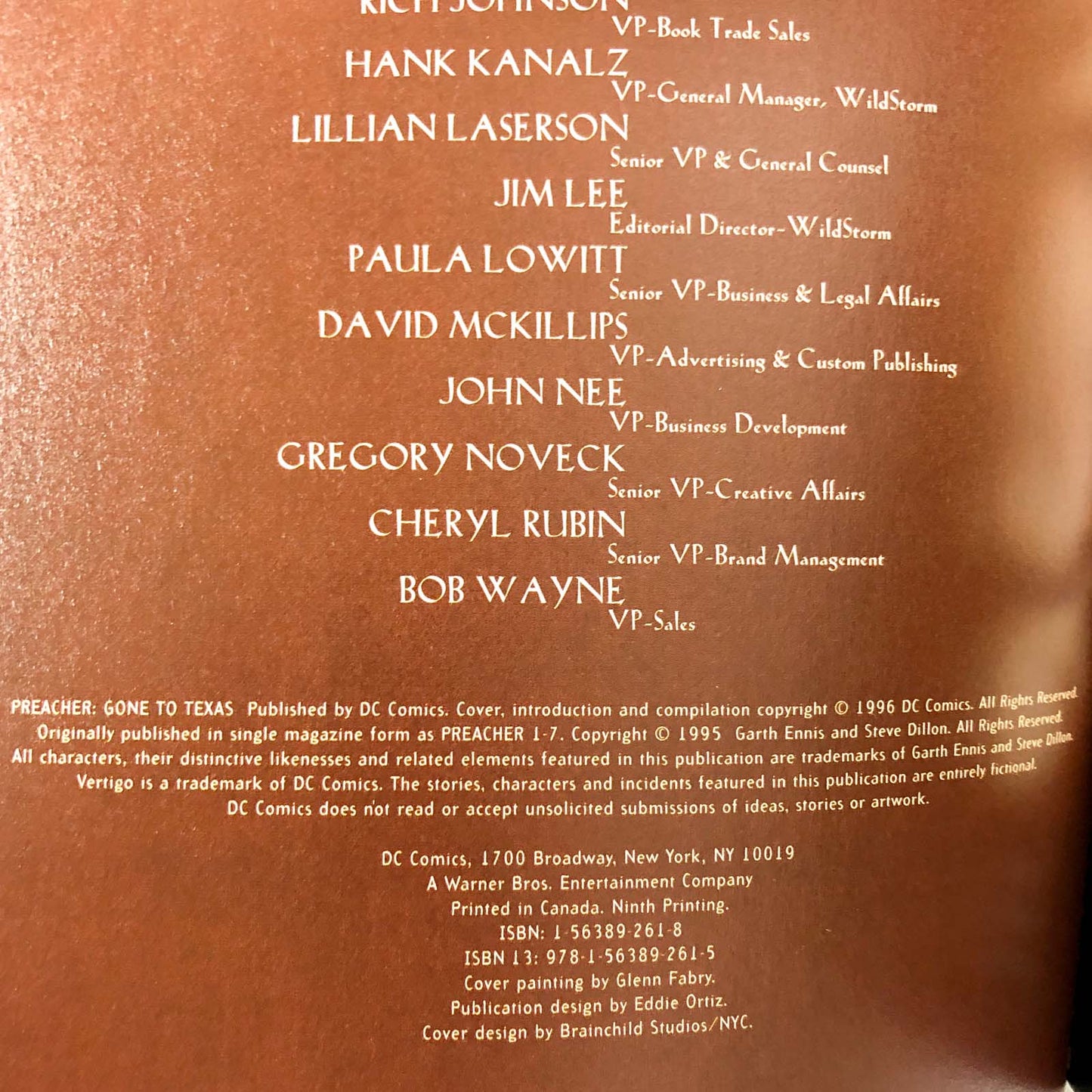 Preacher Volume 1: Gone to Texas by Garth Ennis & Steve Dillon [FIRST EDITION / 1996]