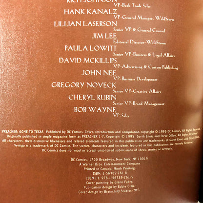 Preacher Volume 1: Gone to Texas by Garth Ennis & Steve Dillon [FIRST EDITION / 1996]