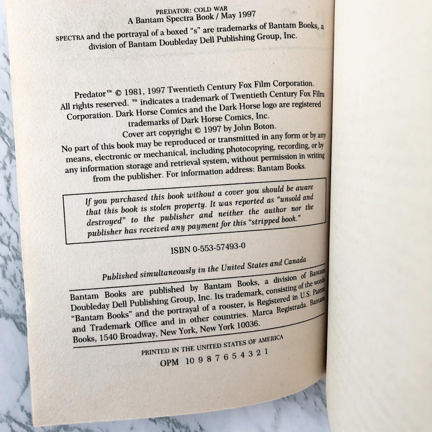 Predator: Cold War by Nathan Archer [FIRST PRINTING / 1997]