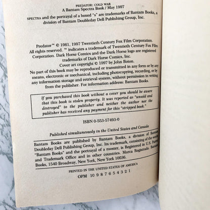 Predator: Cold War by Nathan Archer [FIRST PRINTING / 1997]