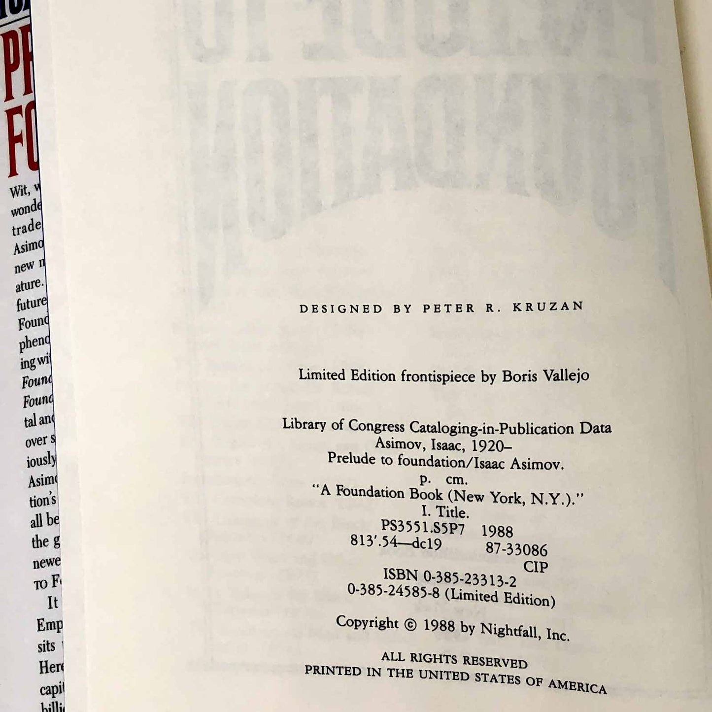 Prelude to Foundation by Isaac Asimov [FIRST EDITION] 1988