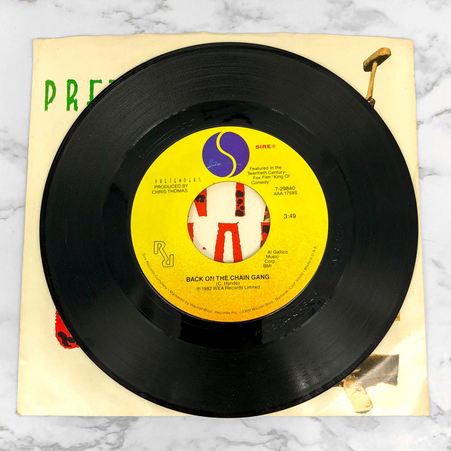 The Pretenders – Back On The Chain Gang [7" VINYL SINGLE] 1982 • Sire