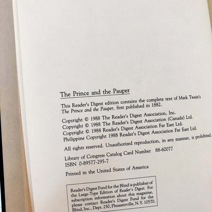 The Prince and the Pauper by Mark Twain [ILLUSTRATED HARDCOVER / 1988]