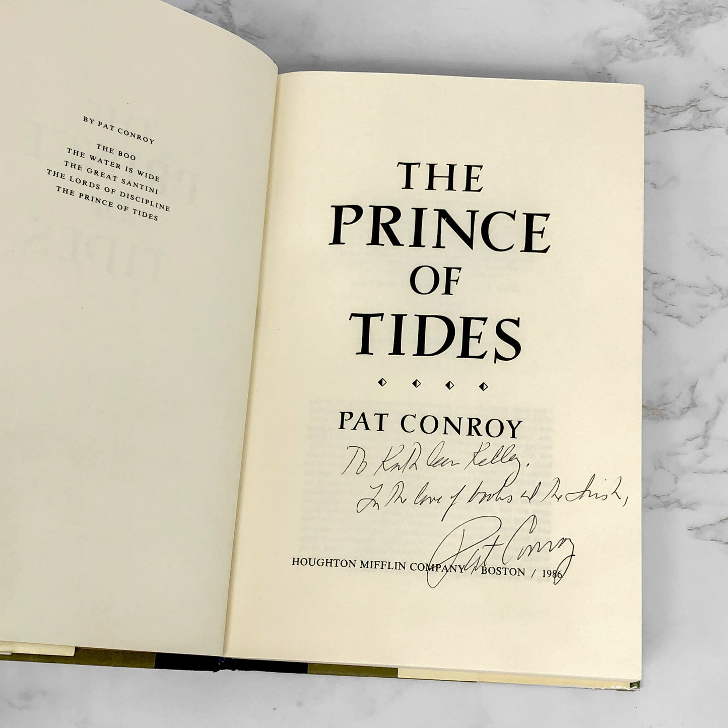 The Prince of Tides by Pat Conroy SIGNED! [FIRST EDITION • FIRST PRINTING] 1986