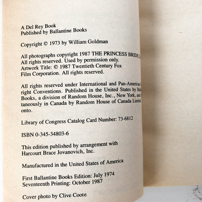 The Princess Bride by William Goldman [1987 MOVIE TIE-IN PAPERBACK] - Bookshop Apocalypse