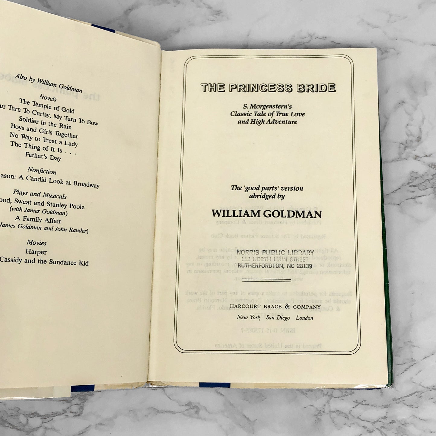 The Princess Bride by William Goldman [RARE SFBC HARDCOVER] 1973