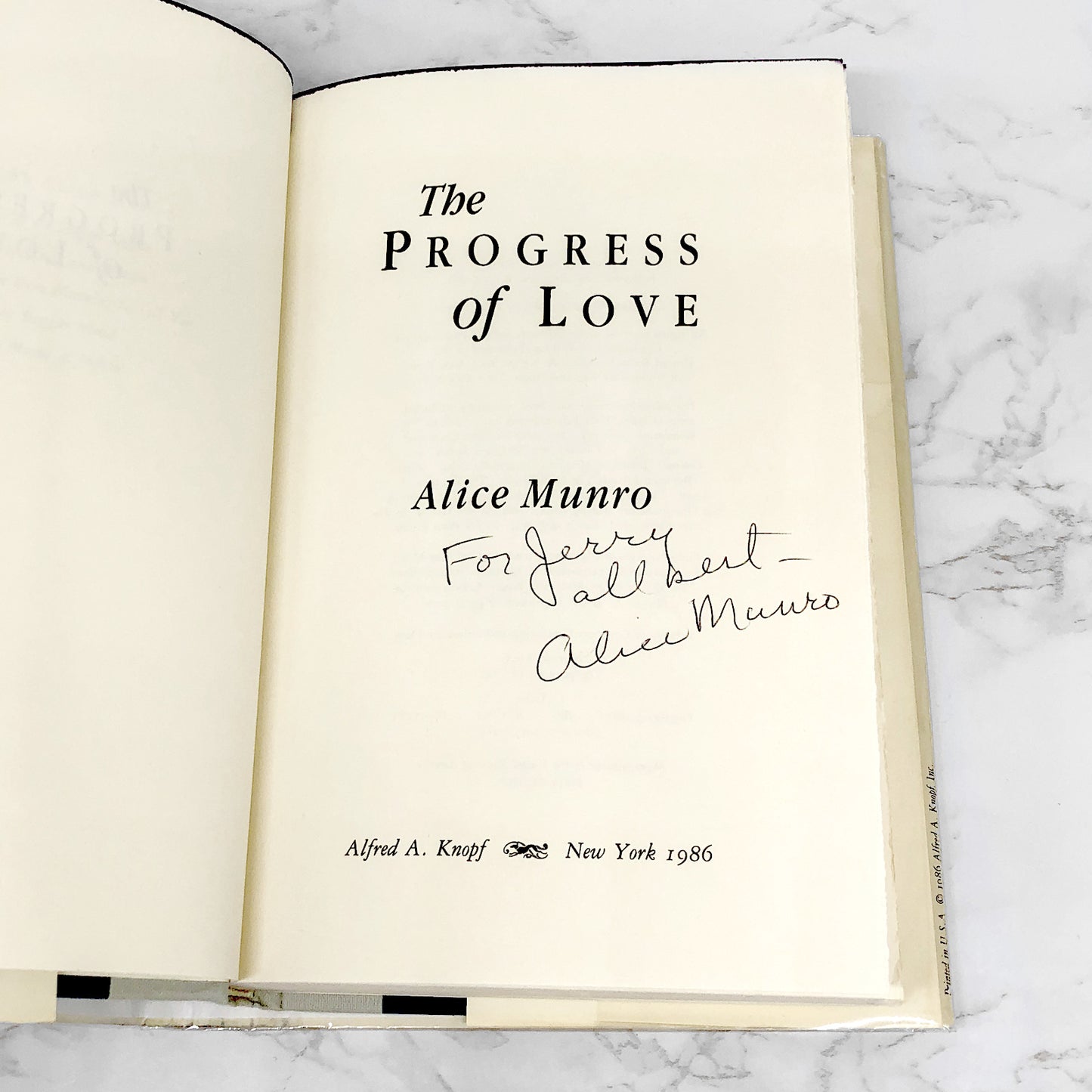 The Progress of Love by Alice Munro SIGNED! [FIRST EDITION / FIRST PRINTING] 1986