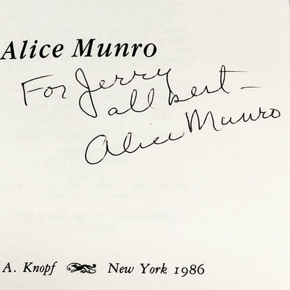 The Progress of Love by Alice Munro SIGNED! [FIRST EDITION / FIRST PRINTING] 1986