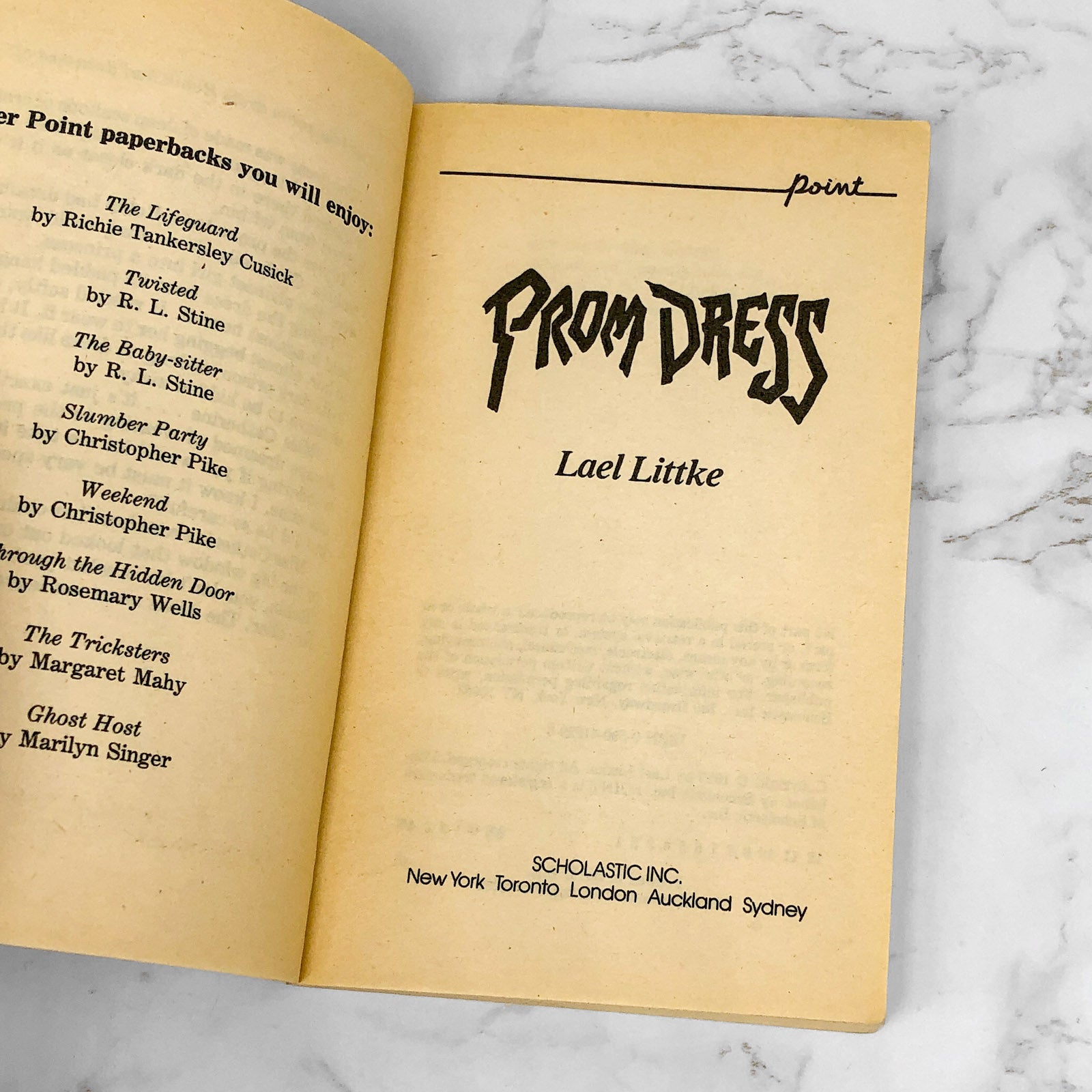 prom dress lael littke Prom Dress by Lael Littke - Point Paperback Horror, Young Adult Horror Paperback Books - 1980s YA Horror Fiction