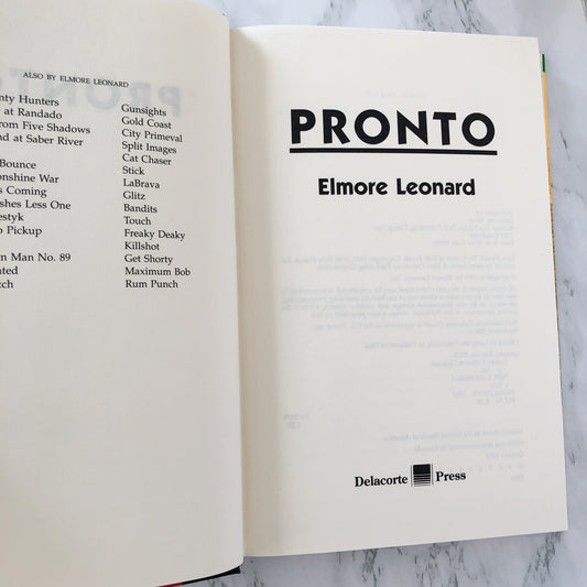 Pronto by Elmore Leonard [FIRST EDITION / FIRST PRINTING] 1993