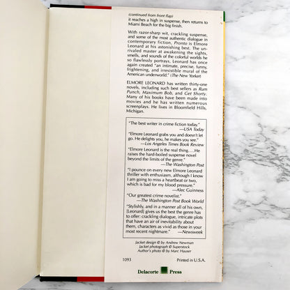 Pronto by Elmore Leonard [FIRST EDITION / FIRST PRINTING] 1993
