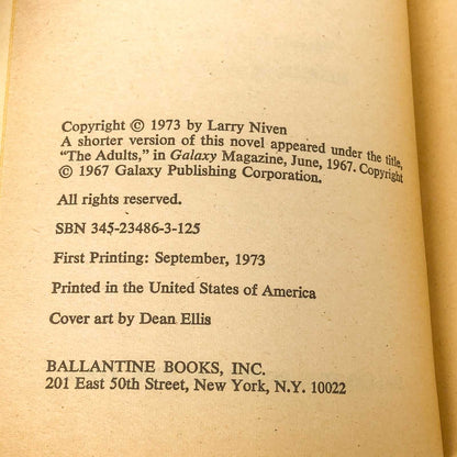 Protector by Larry Niven [FIRST EDITION • FIRST PRINTING] 1973