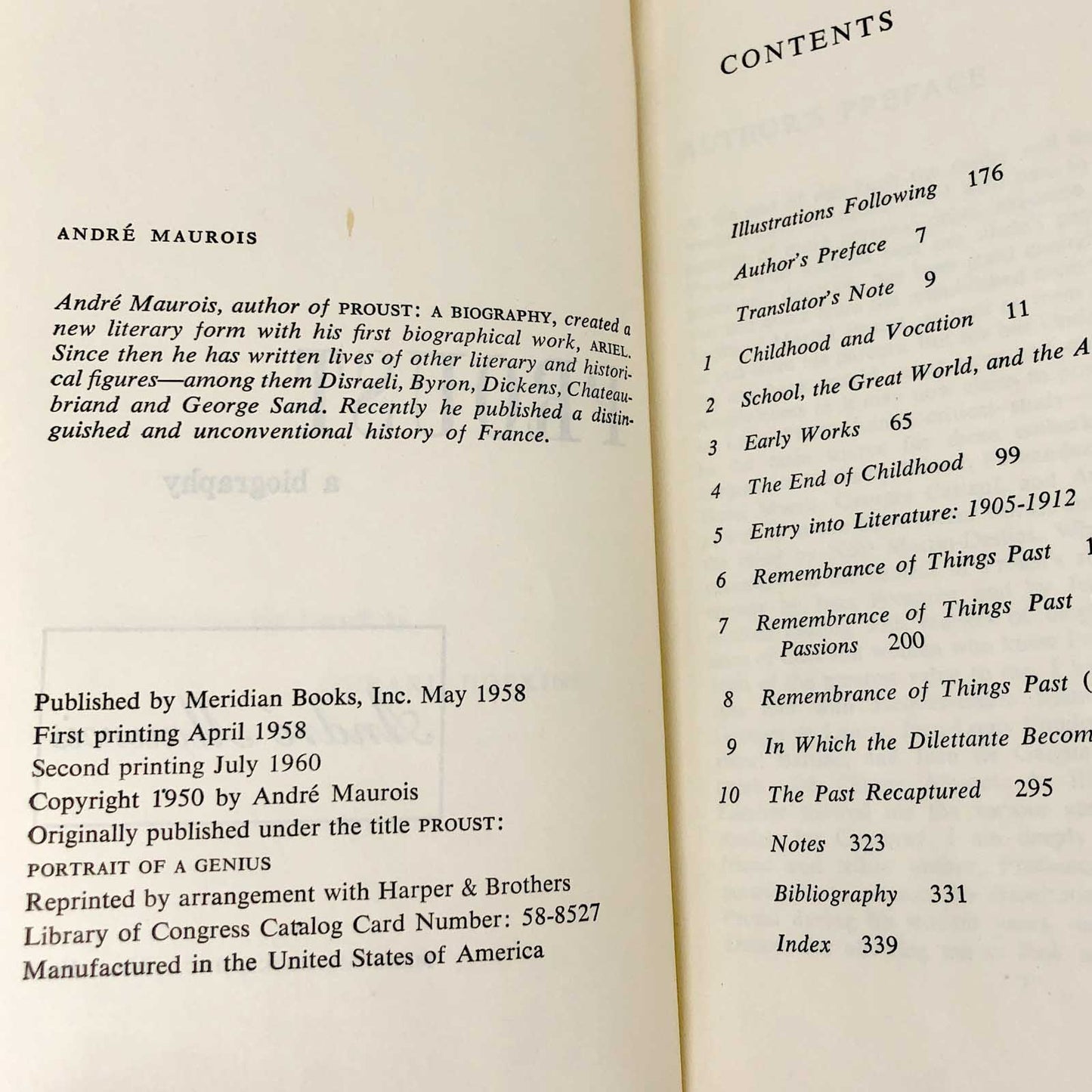 Proust: A Biography by Andre Maurois [1960 PAPERBACK]