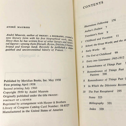 Proust: A Biography by Andre Maurois [1960 PAPERBACK]