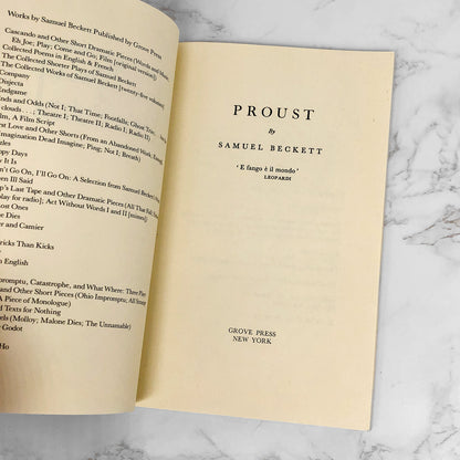 Proust by Samuel Beckett [TRADE PAPERBACK] 1978 • Grove Press