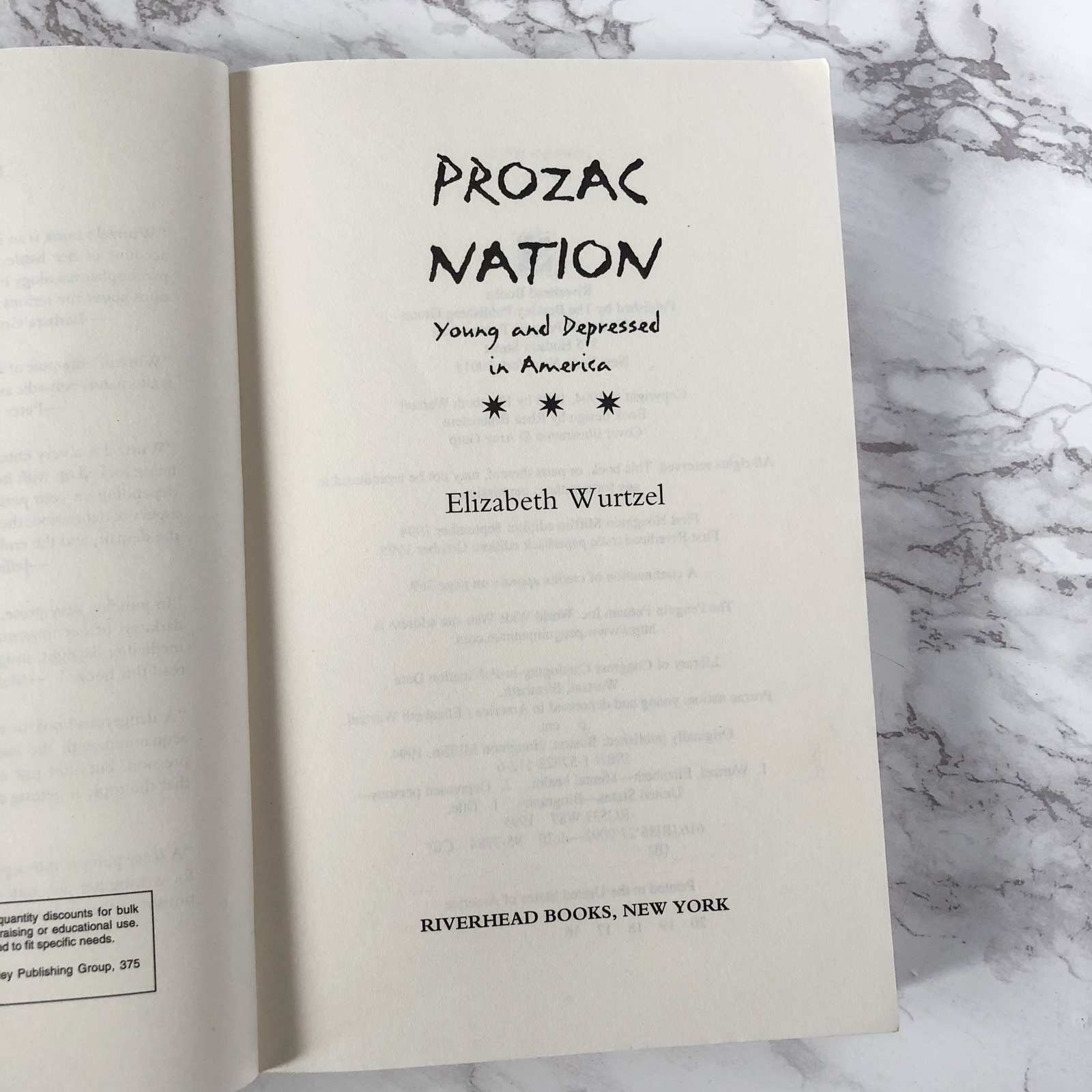 Prozac Nation by Elizabeth Wurtzel - Bookshop Apocalypse
