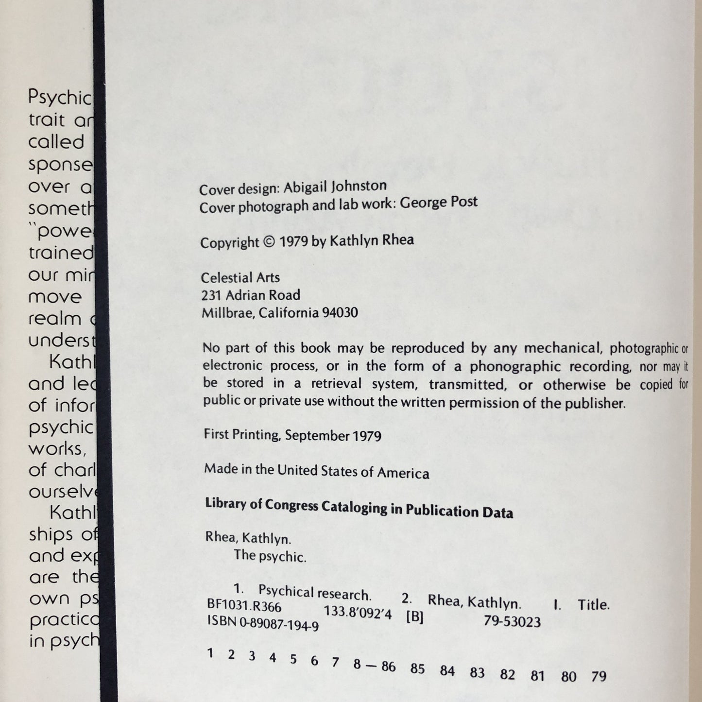 The Psychic is You: How to Develop Your Own Psychic Ability by Kathlyn Rhea [FIRST EDITION] - Bookshop Apocalypse