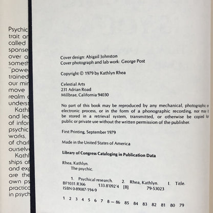 The Psychic is You: How to Develop Your Own Psychic Ability by Kathlyn Rhea [FIRST EDITION] - Bookshop Apocalypse