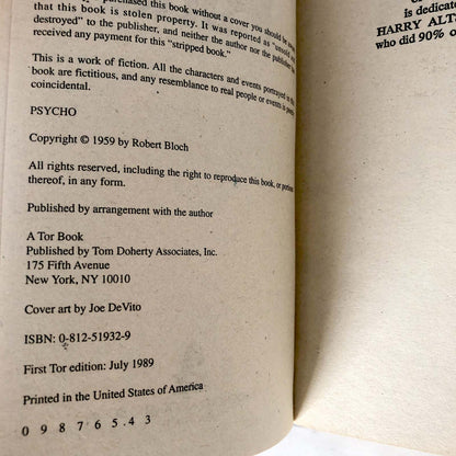 Psycho by Robert Bloch [1999 PAPERBACK]