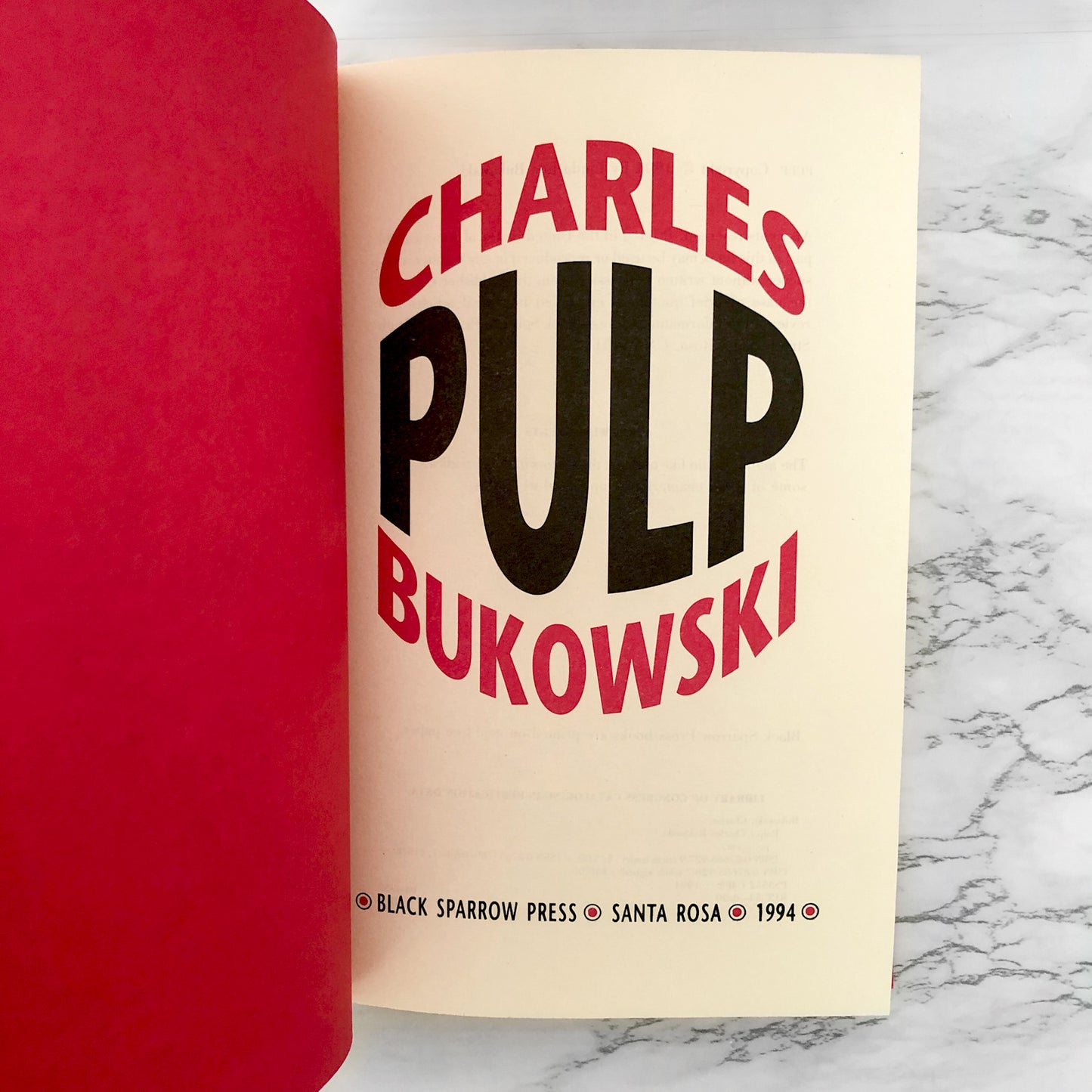 Pulp by Charles Bukowski [FIRST EDITION • FIRST PRINTING] Hardcover • 1994 • Black Sparrow Press