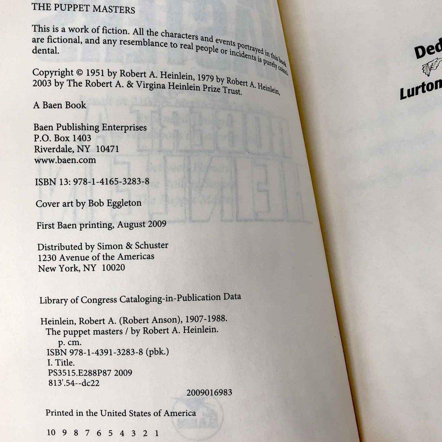 The Puppet Masters by Robert A. Heinlein [TRADE PAPERBACK RE-ISSUE] 2009 • BAEN